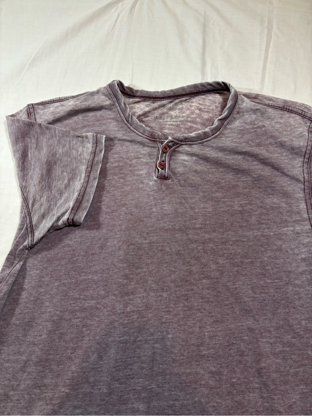 Lucky Brand Soft Wash Short Sleeve Henley - Lavender Purple